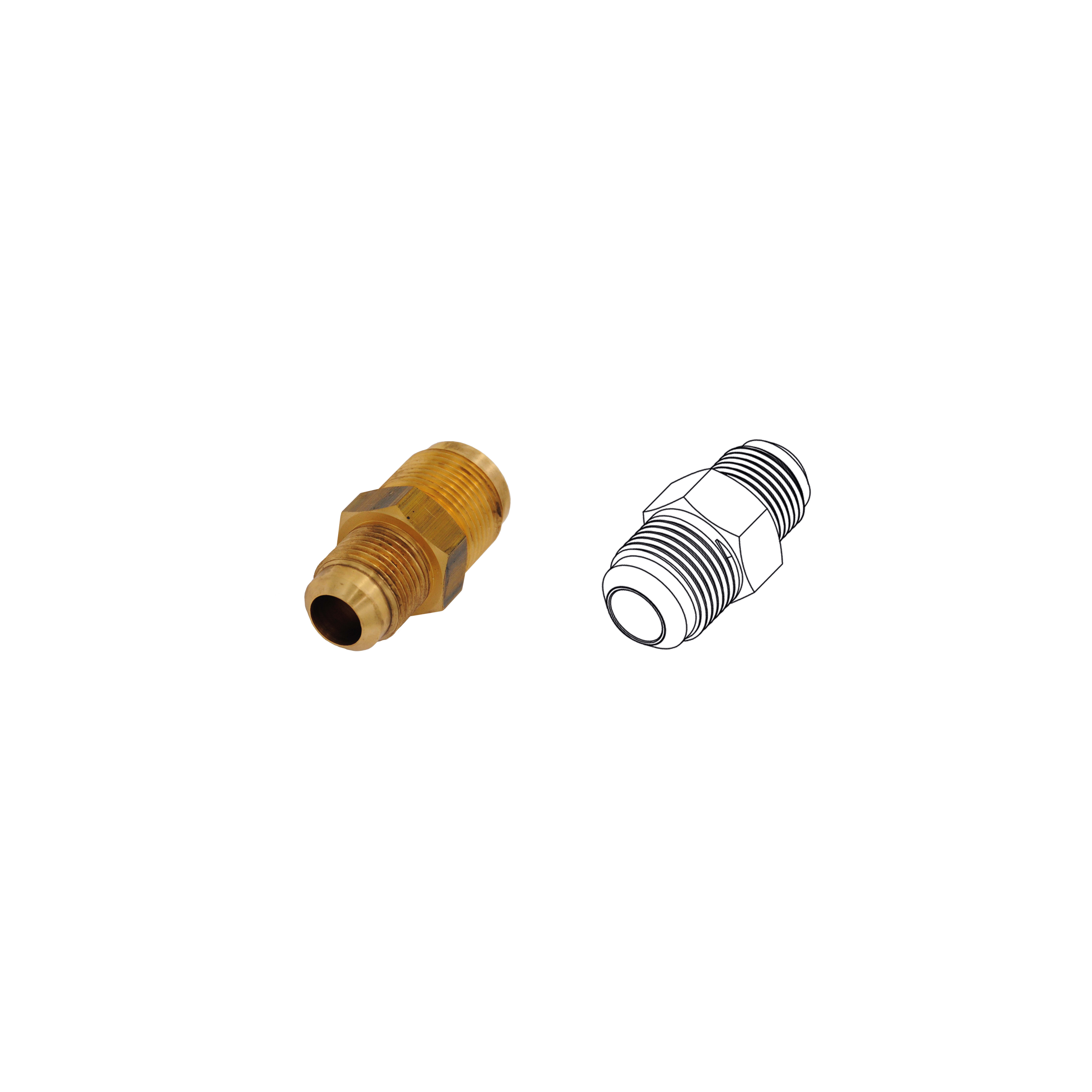 TECNOGAS SRL - TGS00000011345 RACCORDO DIRITTO IN OTTONE 1/2 -5/8