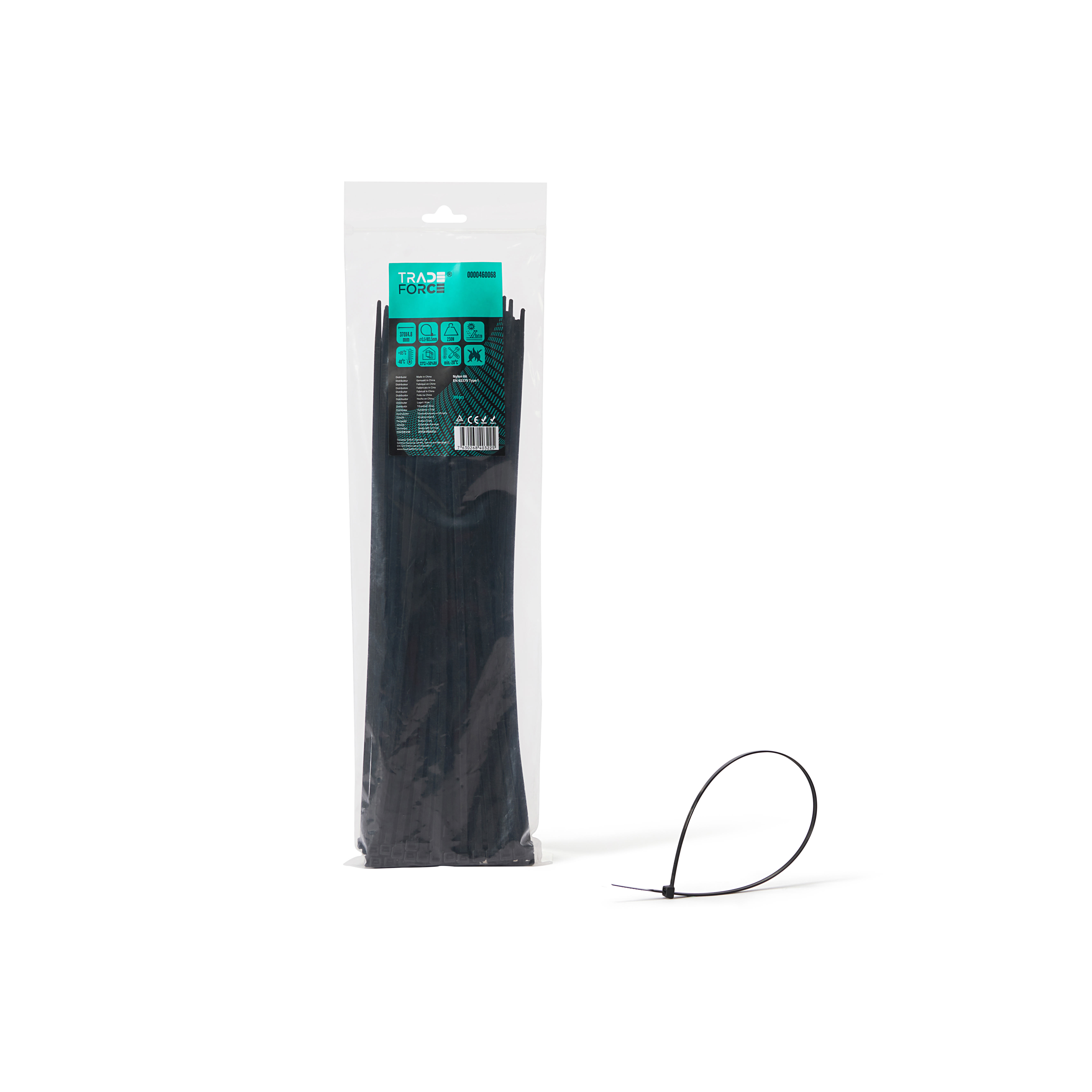 TRADEFORCE - TDM0000460068 FASCETTA UV NERA IN-OUT 370X4.8MM 100PZ