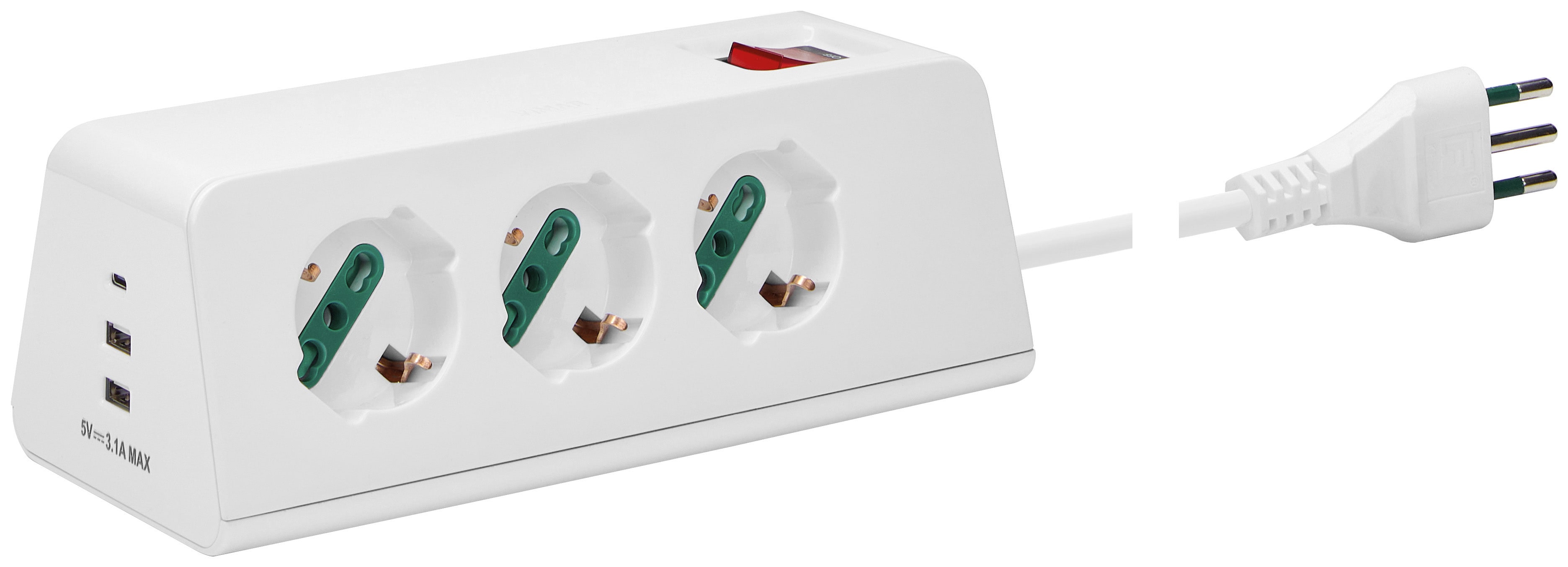 VIMAR SPA - VIW00608.CC.B Presa scrivania 3univ.+3USB+S11+cbe b.