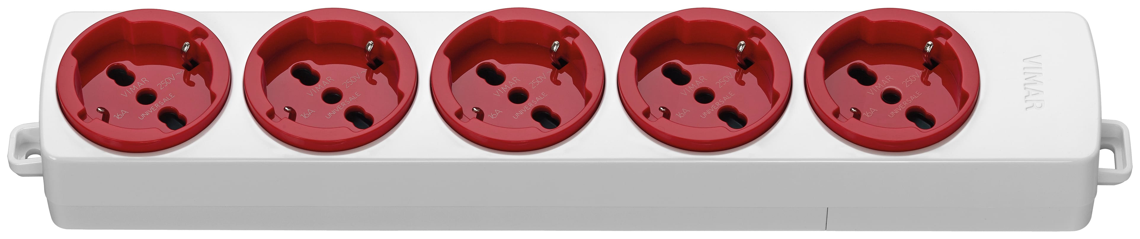 VIMAR SPA - VIW01293.NC.R PRESA MULTIPLA 5 UNIVERSALE ROSSO
