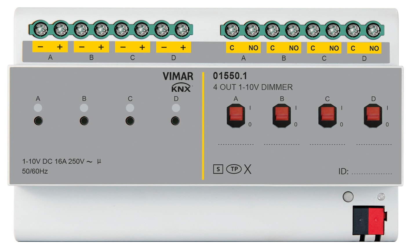 VIMAR SPA - VIW01550.1 Regolatore 1-10V 4 OUT 16A KNX Secure
