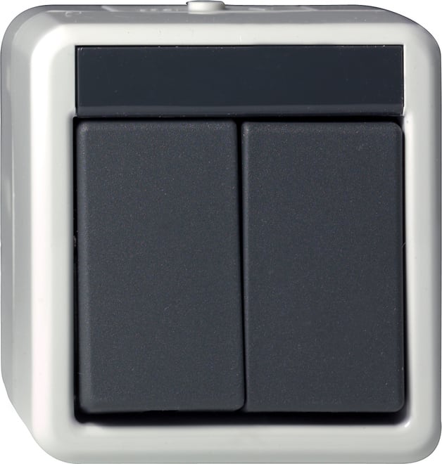 GIRA - GIR015530 PS.BIL. DOPPIO SOPRA INT. PROT.AC. GRIGI