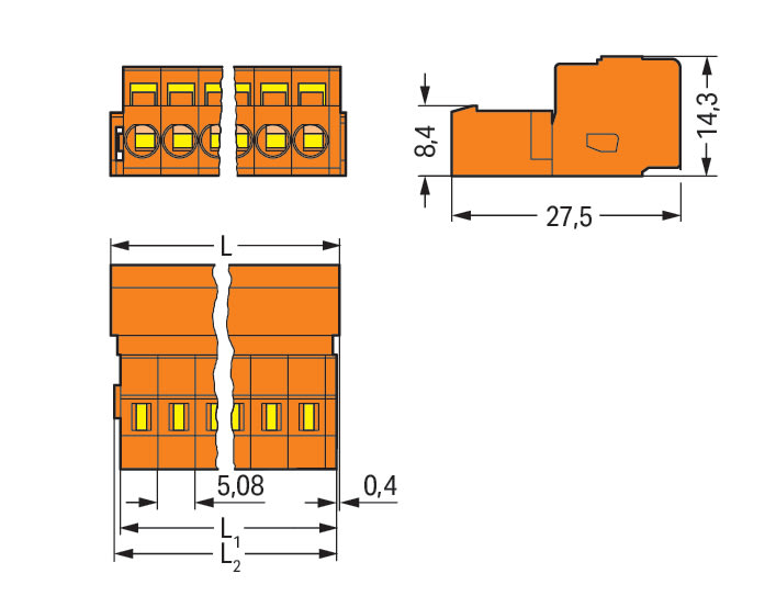 WAGO ITALIA SRL - WAG231-642 CONNETTORE MASCHIO PER 1 CONDUTTORE CAGE