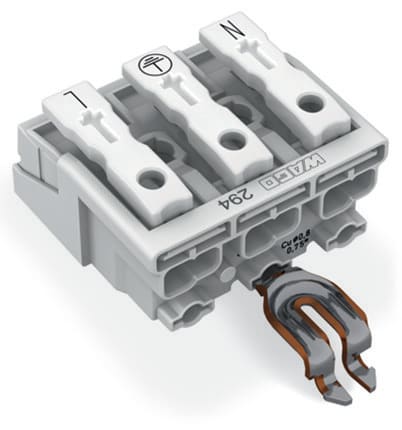 WAGO ITALIA SRL - WAG294-5313 CONN PULS ANG N PE 3P 2,5MMQ 85 C BIANCO