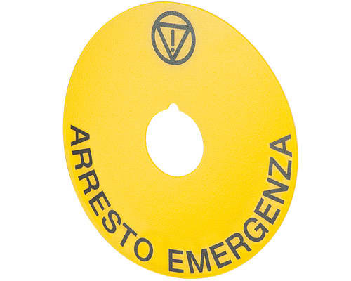 NEW ELFIN SRL - NEW020DD21 TARGHETTA GIALLA D90 EMERGENZA