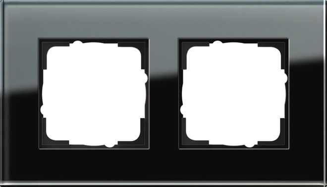 GIRA - GIR021205 PLACCA 2-M GIRA ESPRIT VETRO NERO