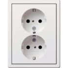 GIRA - GIR0780112 SCHUKO 2f + Rahmen Flachenschalter Reinw