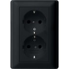 GIRA - GIR0783005 SCHUKO 2f SH + Vollpl. System 55 Schwarz