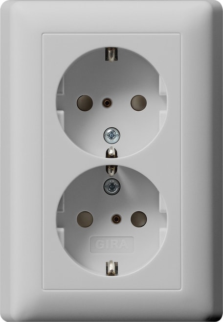 GIRA - GIR0783015 SCHUKO 2f SH + Vollpl. System 55 Grau m