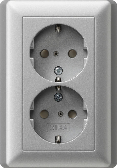 GIRA - GIR078326 DOP.SCHUKO SH + P.CPL. SYSTEM 55 C.ALLUM