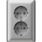 GIRA - GIR078326 SCHUKO 2f SH + Vollpl. System 55 F Alu