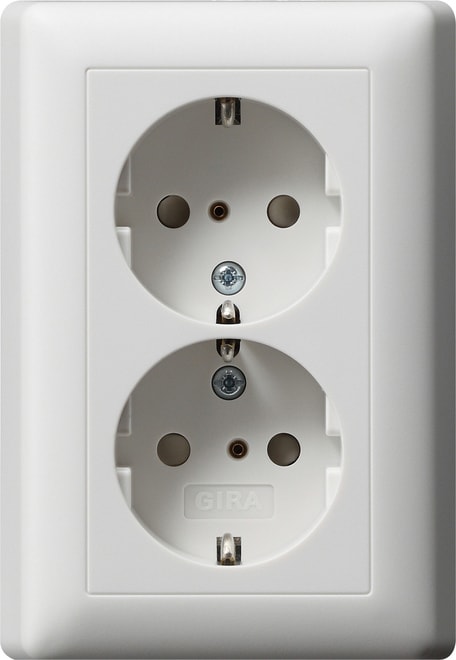 GIRA - GGI078327 SCHUKO 2f SH + Vollpl. System 55 Reinwei