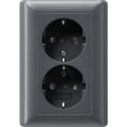 GIRA - GGI078328 DOP.SCHUKO SP + P.CPL. SYSTEM 55 ANTRACI