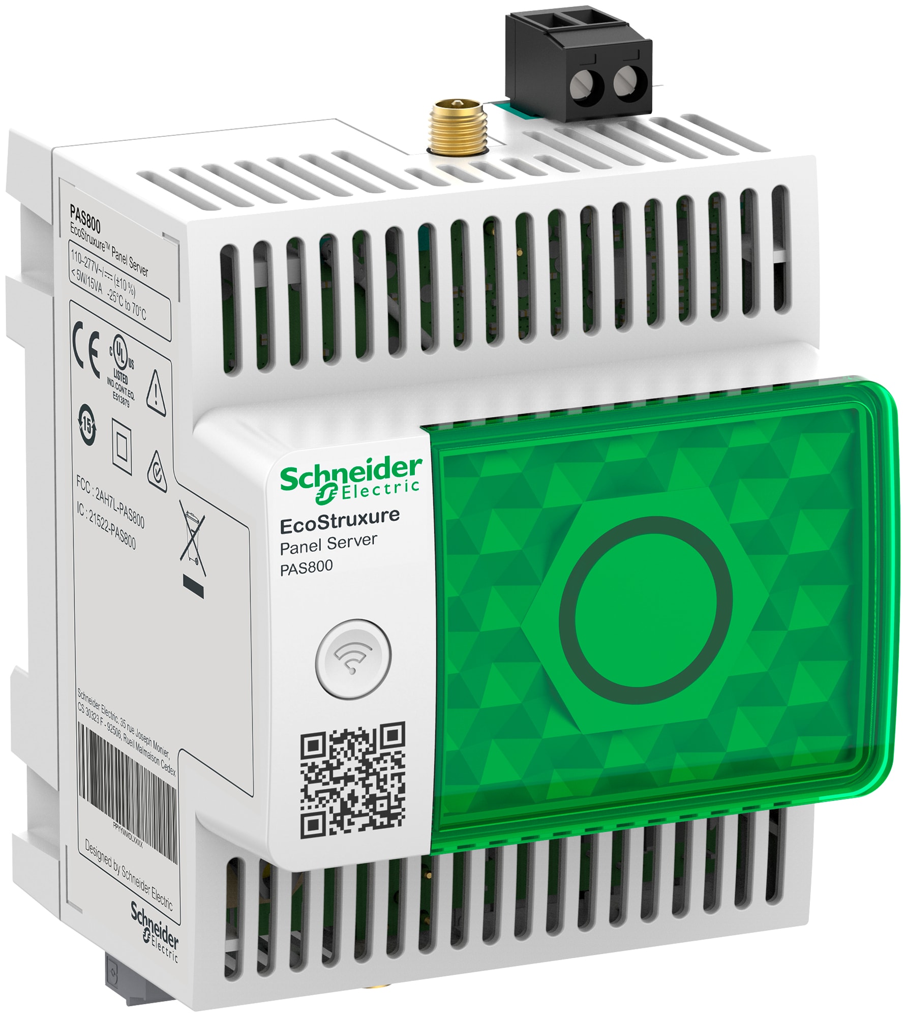 SCHNEIDER ELECTRIC - SNRPAS800 EcoStruxure Panel Server - Advanced datalogger wireless e modbus,  Energy Server,  110-277 VAC/DC
