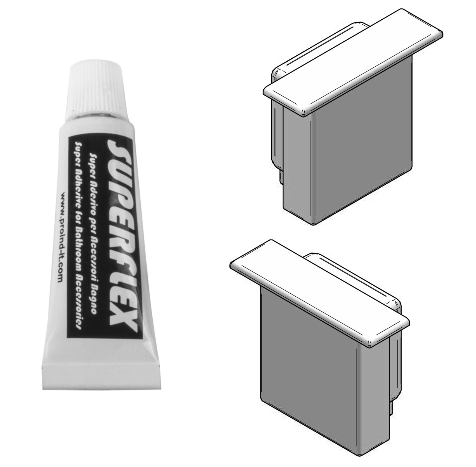 LINEA LIGHT (ILED) - ILD99976 ACESSORE C/2TAPPI PC OPALE