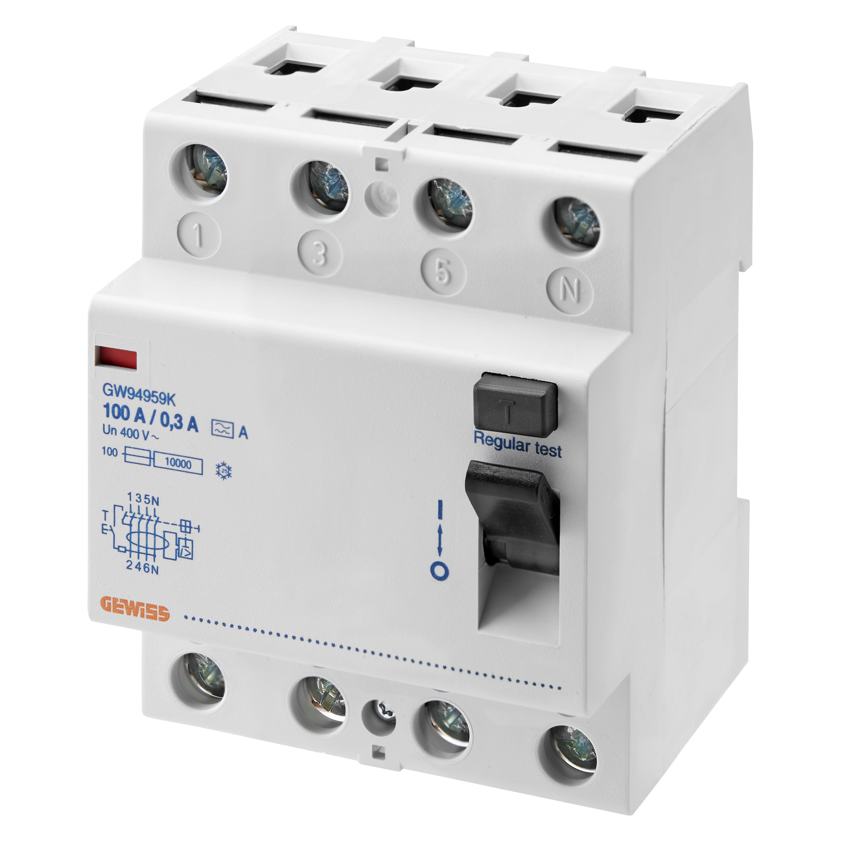 GEWISS - GEWGW94777K INT.DIFF.PURO 4P.100A ISTANT.AC/0,03 4M