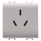 GEWISS - GEWGW13391 PRESA STDANDAD CINESE - 250 V ac - 2P+T 10 A - 2 MODULI - NATURAL BEIGE SATINATO - CHORUSMART