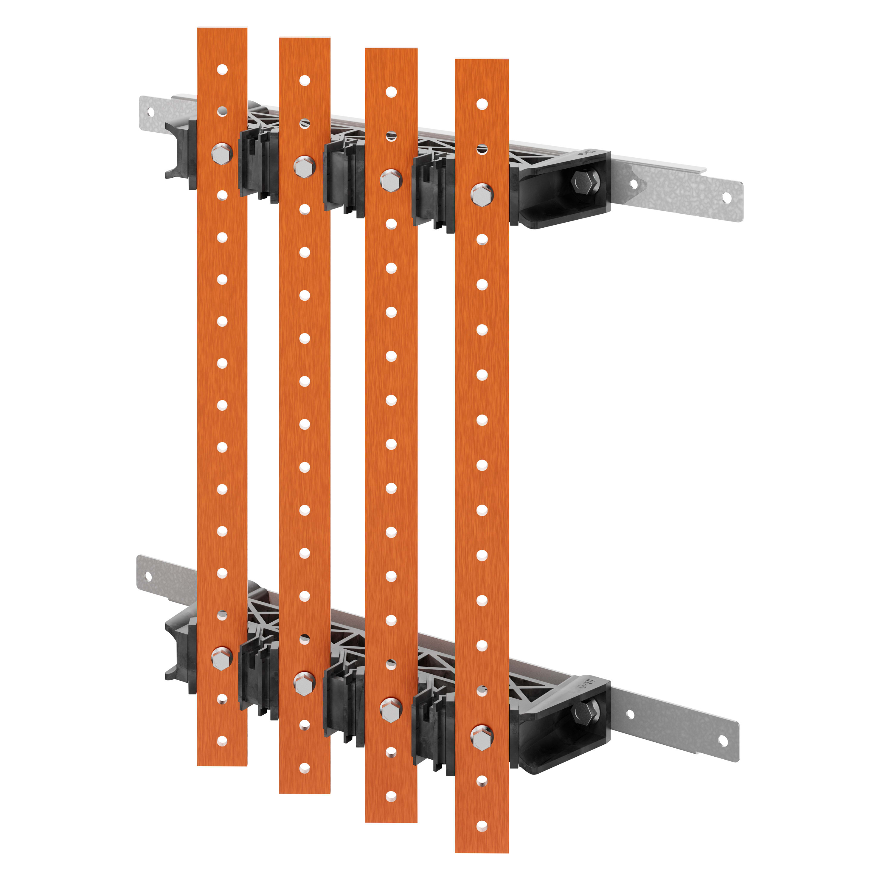 GEWISS - GEWGWD3704 COPPIA DI PORTABARRE - PER BARRE PIATTE 30x10 - 630A - PER STRUTTURE P=300 - STRUTTURA B=600 - PER QDX 630L