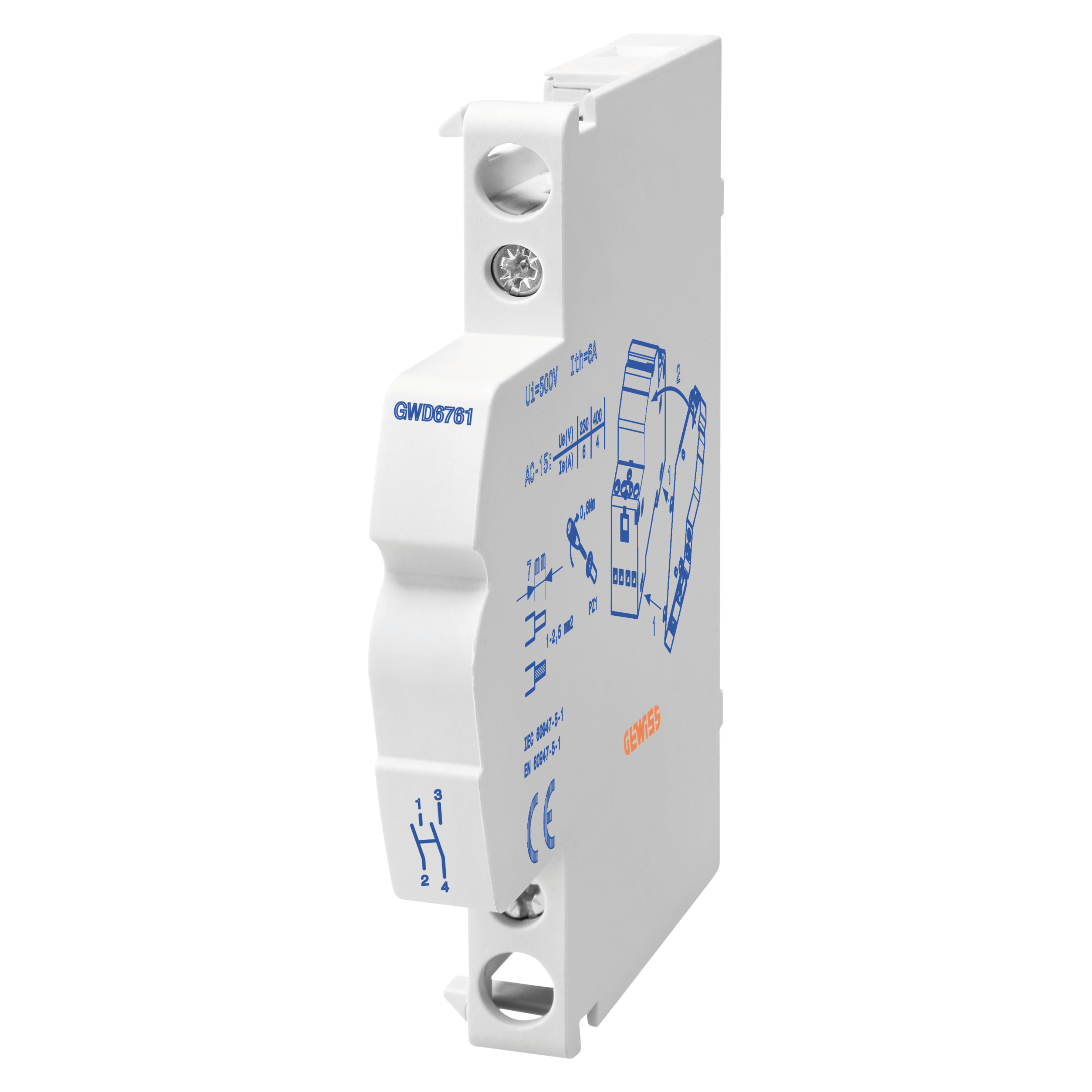 GEWISS - GEWGWD6676 CONTATTO AUSILIARIO RELE' - 1 IN SCAMBIO - 4A 230V - 0,5 MODULI