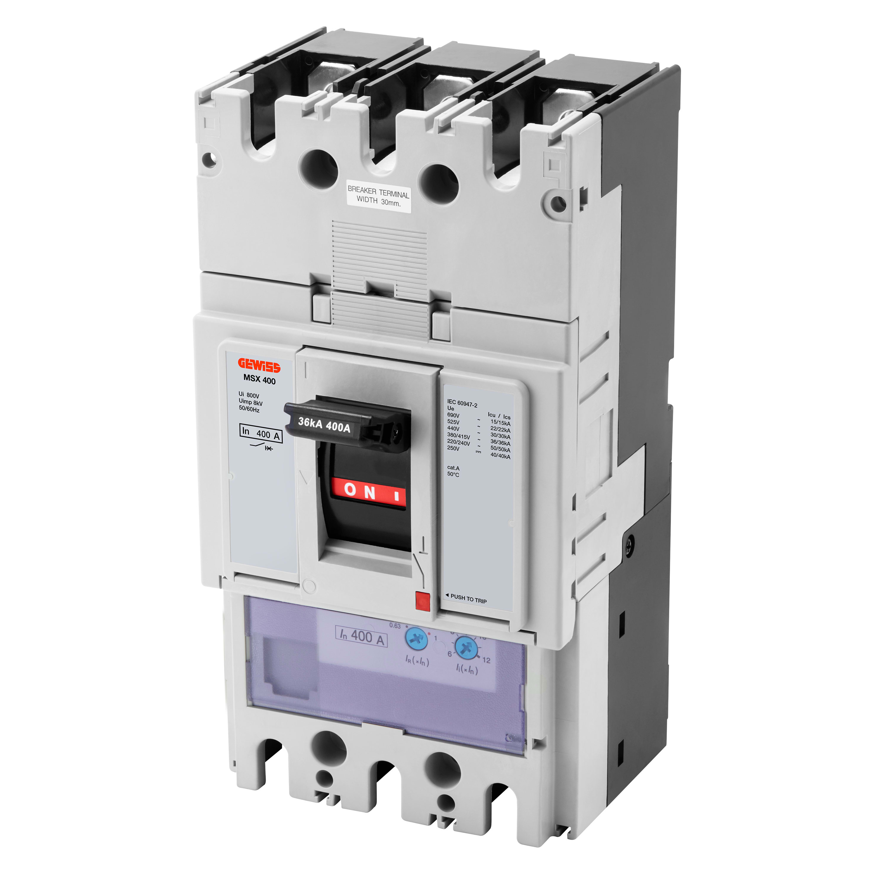 GEWISS - GEWGWD9244 MSXD 125 - INTERRUTTORE MAGNETOTERMICO DIFFERENZIALE SCATOLATO - TERMICA REGOLABILE - MAGNETICA FISSA - DIFFERENZIALE REGOLABILE - 25KA 3P 63A 525V