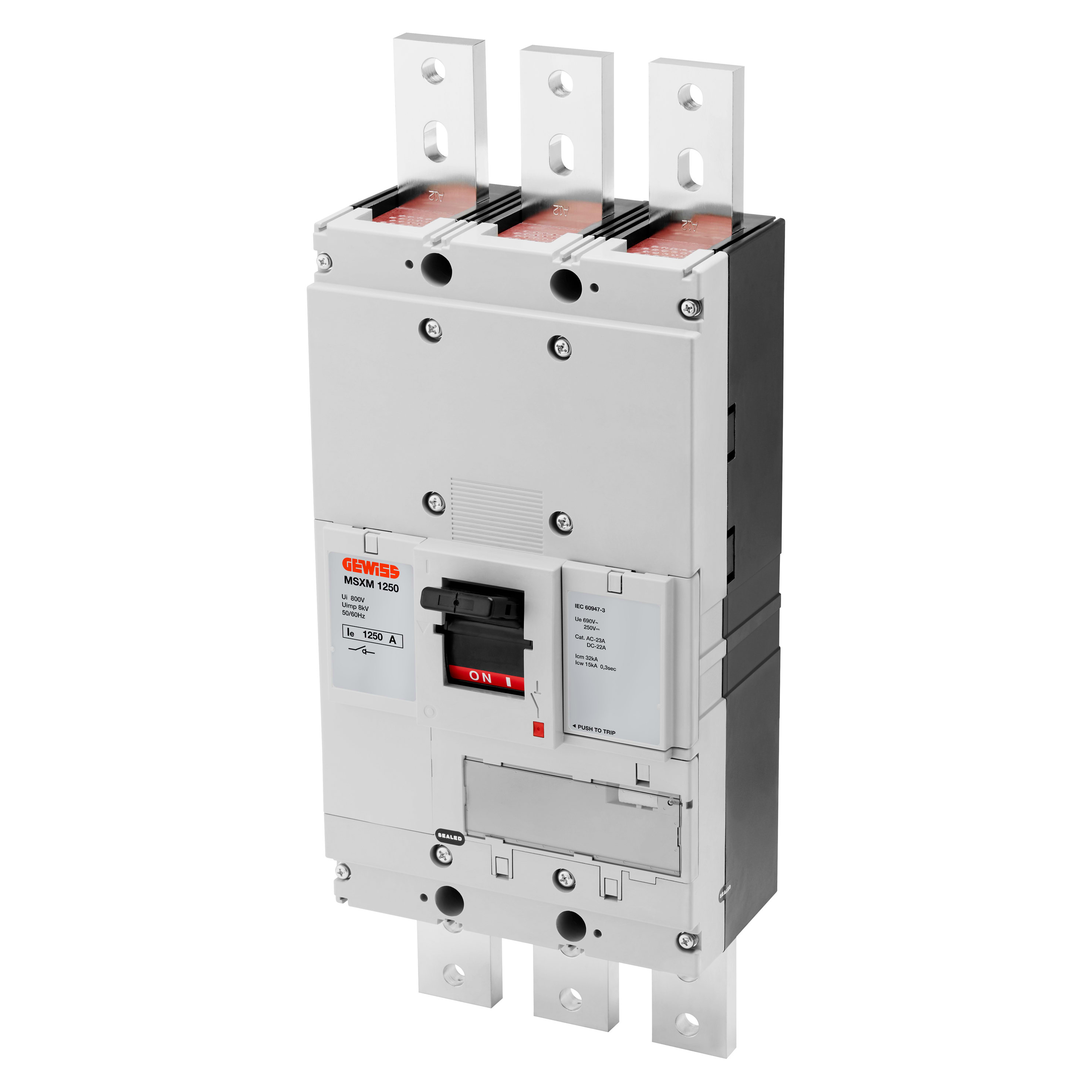 GEWISS - GEWGWD9453 MSXM 1250 - INTERRUTTORE DI MANOVRA SEZIONATORE - TERMINALI ANTERIORI - 3P 1250A 690V