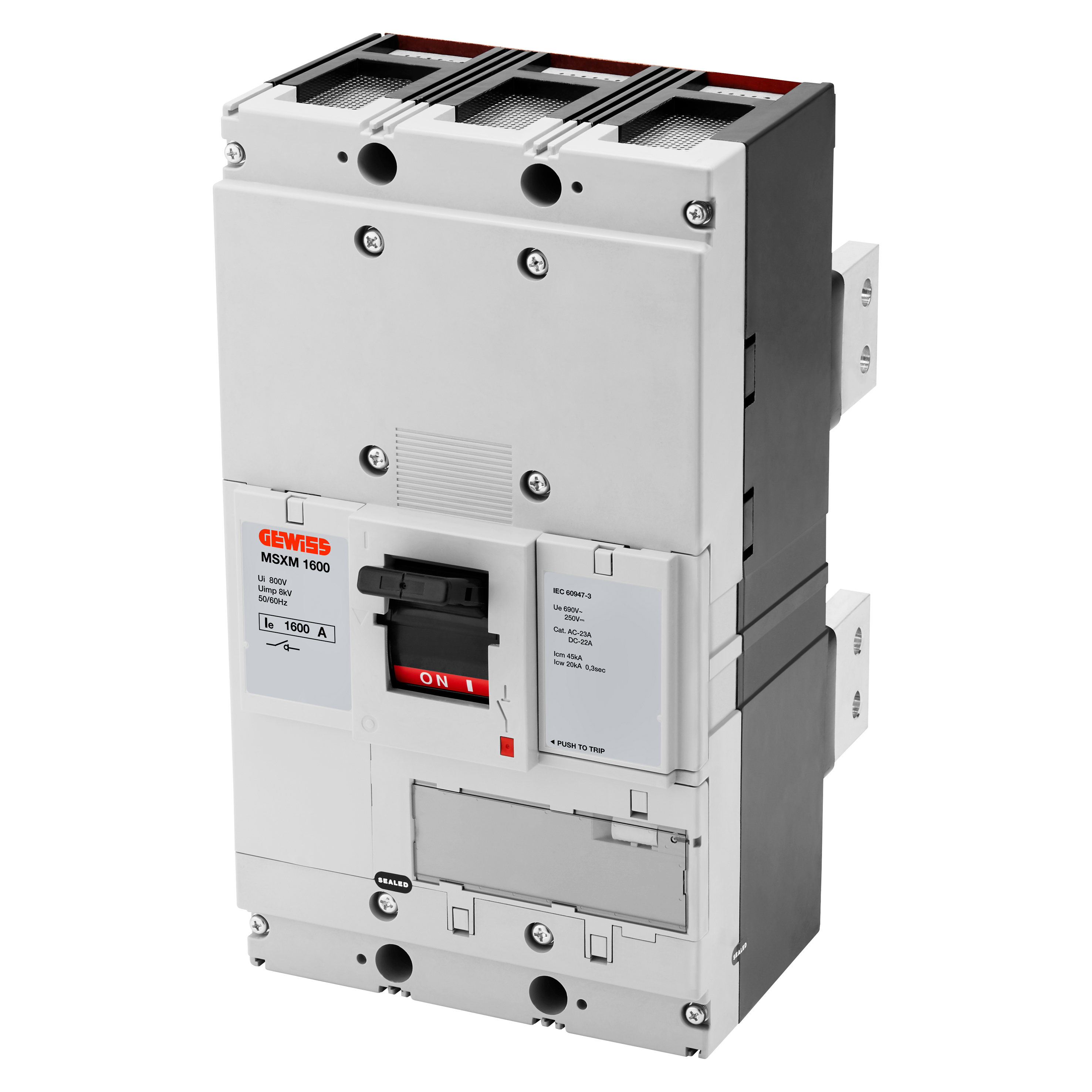 GEWISS - GEWGWD9457B MSXM 1600 - INTERRUTTORE DI MANOVRA SEZIONATORE INTERBLOCCATO - TERMINALI POSTERIORI - 3P 1600A 690V