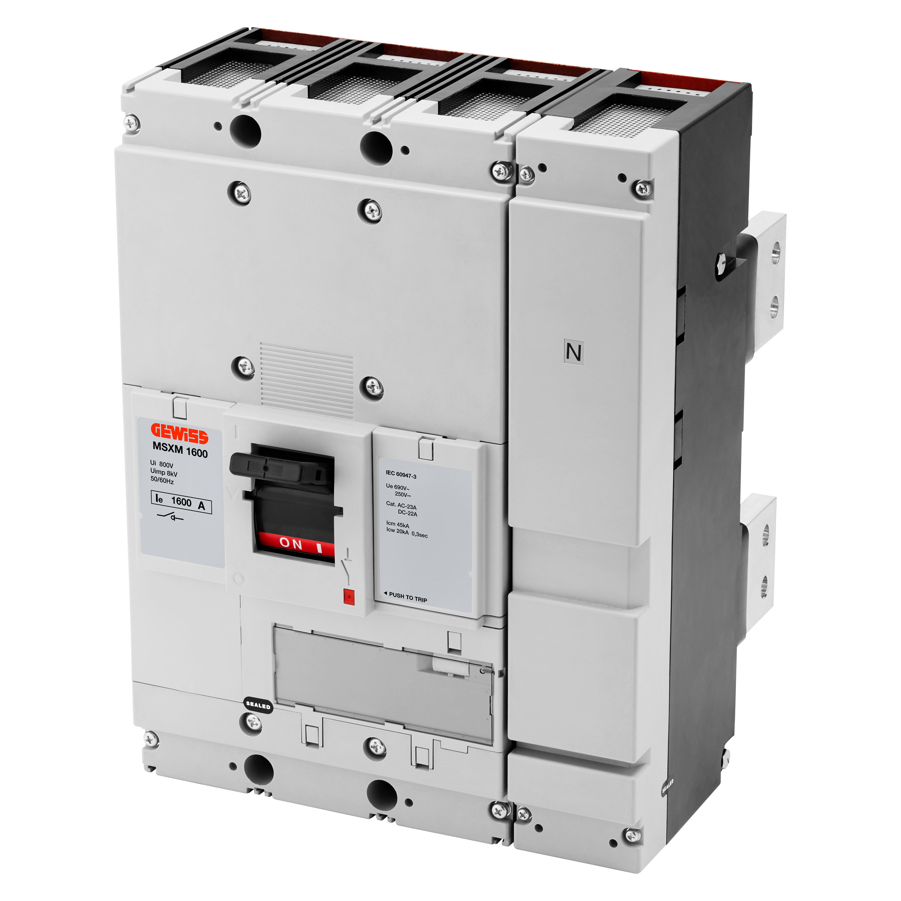 GEWISS - GEWGWD9458 MSXM 1600 - INTERRUTTORE DI MANOVRA SEZIONATORE - TERMINALI POSTERIORI - 4P 1600A 690V