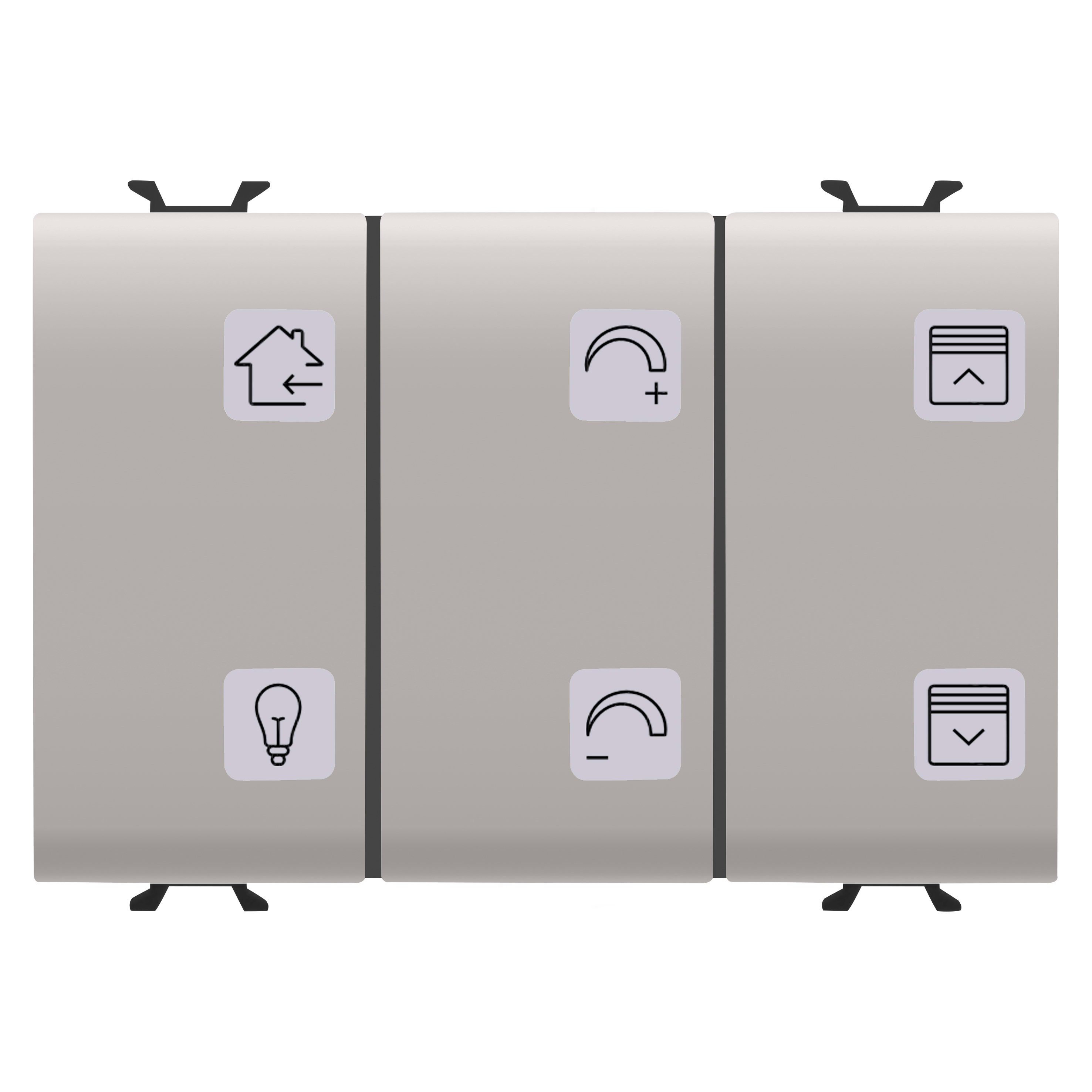 GEWISS - GEWGW13785A PULSANTIERA CON SIMBOLI INTERCAMBIABILI - CON ATTUATORE TAPPARELLE - KNX - 6+1 CANALI - 3 MODULI - NATURAL BEIGE - CHORUSMART
