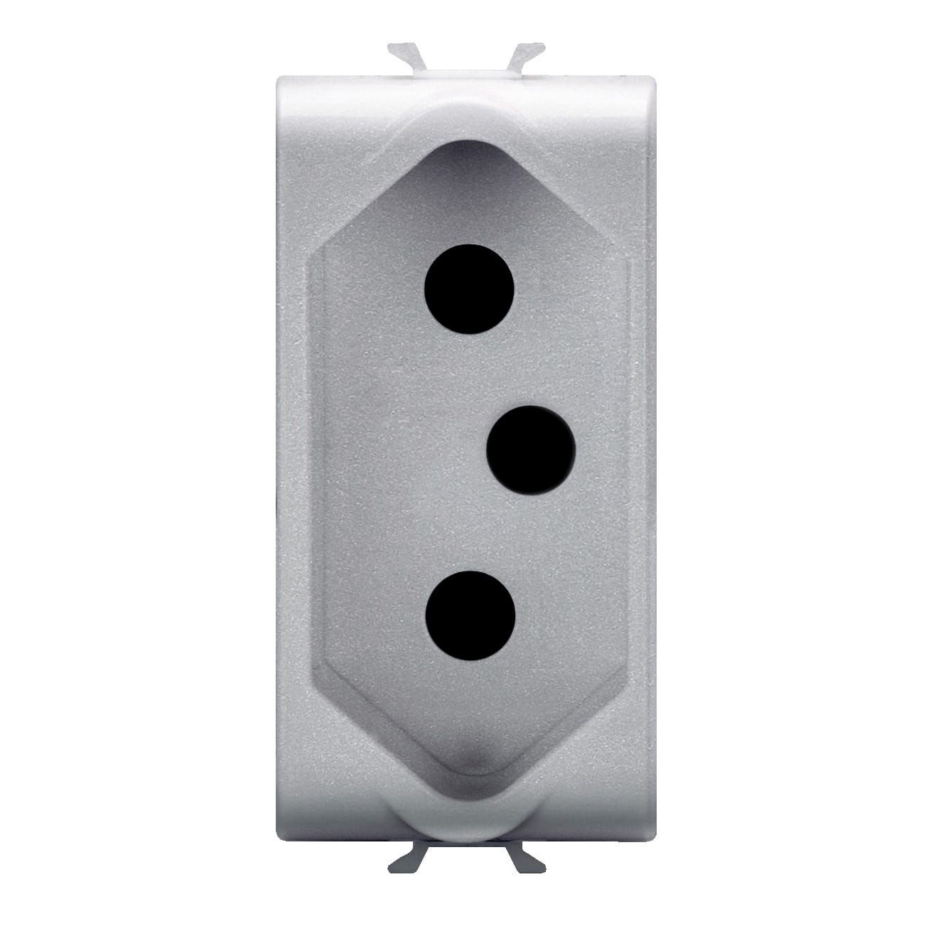 GEWISS - GEWGW14299 PRESA STANDARD SUDAFRICANO - 250V ac - 2P+T 16A - 1 MODULO - TITANIO - CHORUSMART