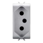 GEWISS - GEWGW14299 PRESA STANDARD SUDAFRICANO - 250V ac - 2P+T 16A - 1 MODULO - TITANIO - CHORUSMART