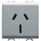 GEWISS - GEWGW14307 PRESA STANDARD AUSTRALIANO 250V ac - 2P+T 15A - 2 MODULI - TITANIO - CHORUSMART