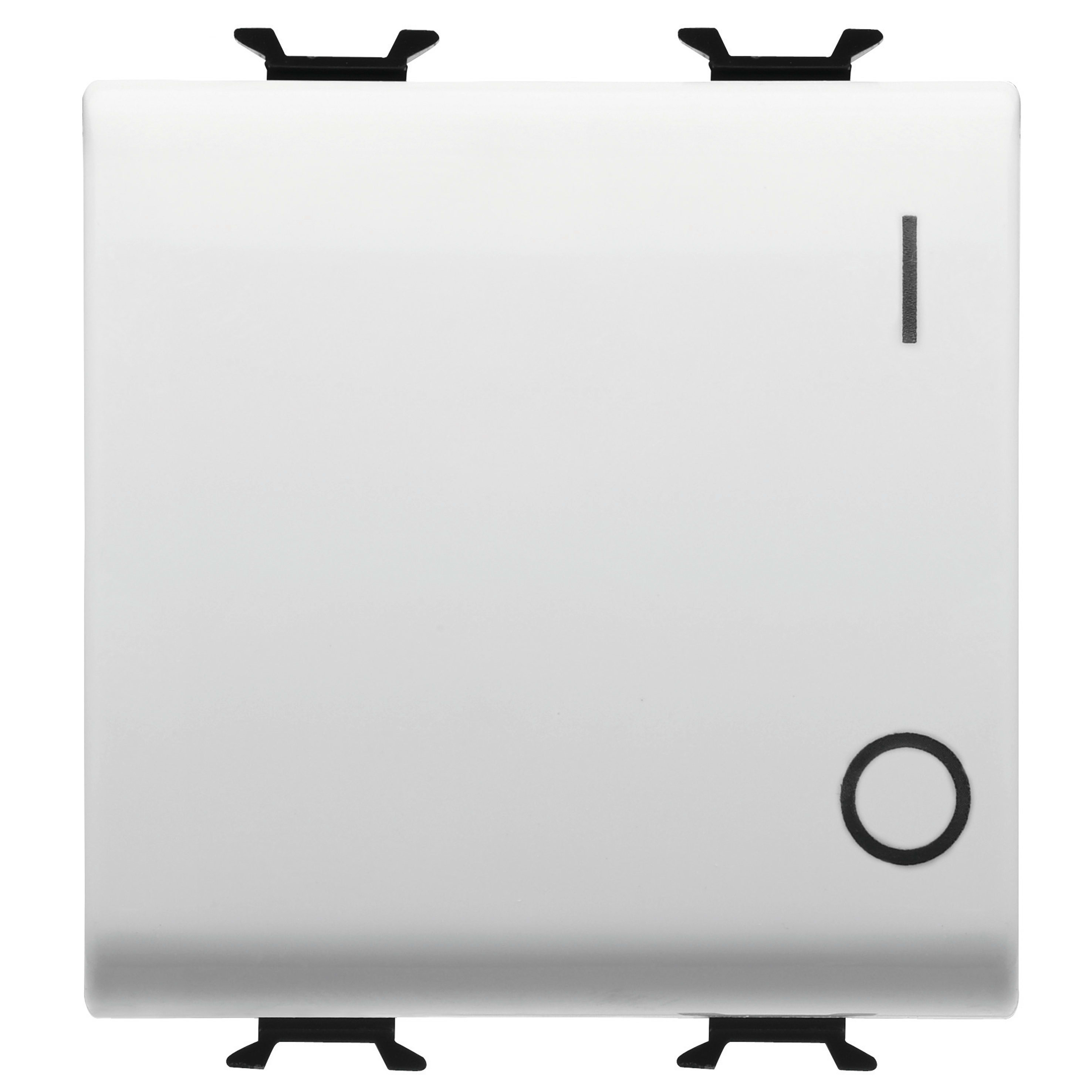 GEWISS - GEWGW15034 INTERRUTTORE BIPOLARE 250V ac - 16AX - TASTO NEUTRO - SIMBOLO 0/1 - 2 MODULI - BIANCO SATINATO - CHORUSMART