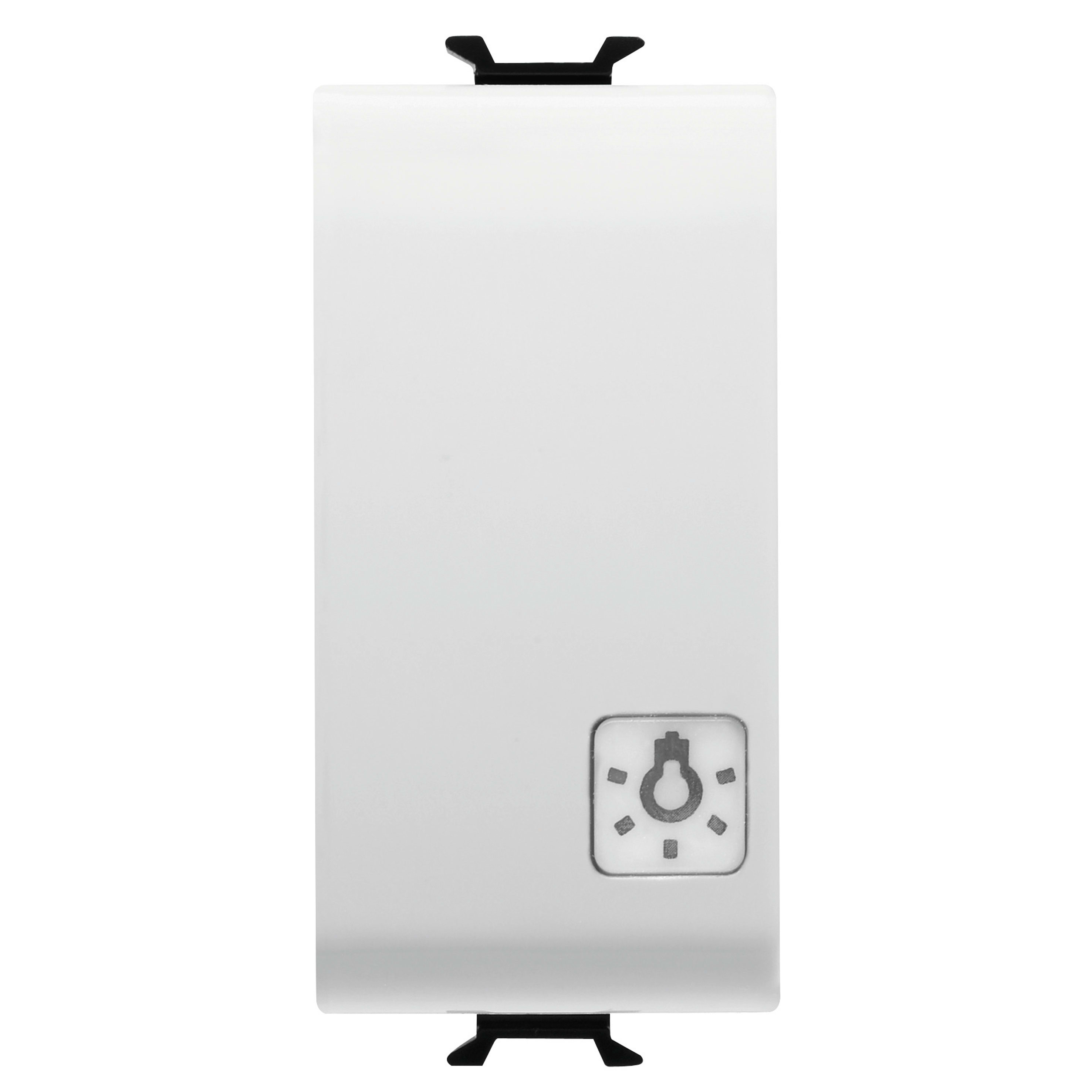 GEWISS - GEWGW15151 PULSANTE UNIPOLARE 250V ac - NA 16A ILLUMINABILE - CON LENTE NEUTRA SOSTITUIBILE -SIMBOLO LUCE - 1 MODULO - BIANCO SATINATO - CHORUSMART