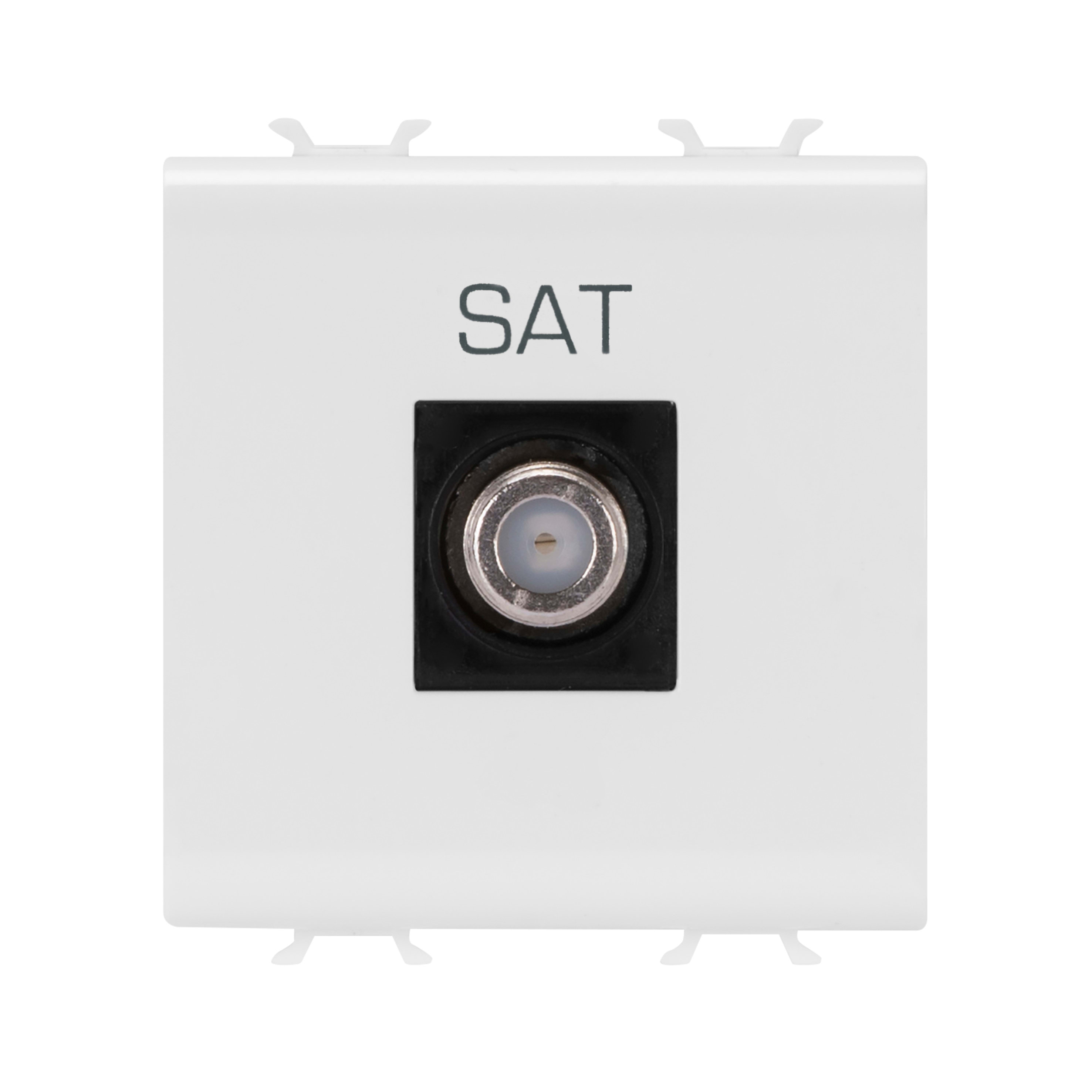 GEWISS - GEWGW15377 PRESA COASSIALE TV SCHERMATURA CLASSE A - CONNETTORE F FEMMINA - DIRETTA - 2 MODULI - BIANCO SATINATO - CHORUSMART
