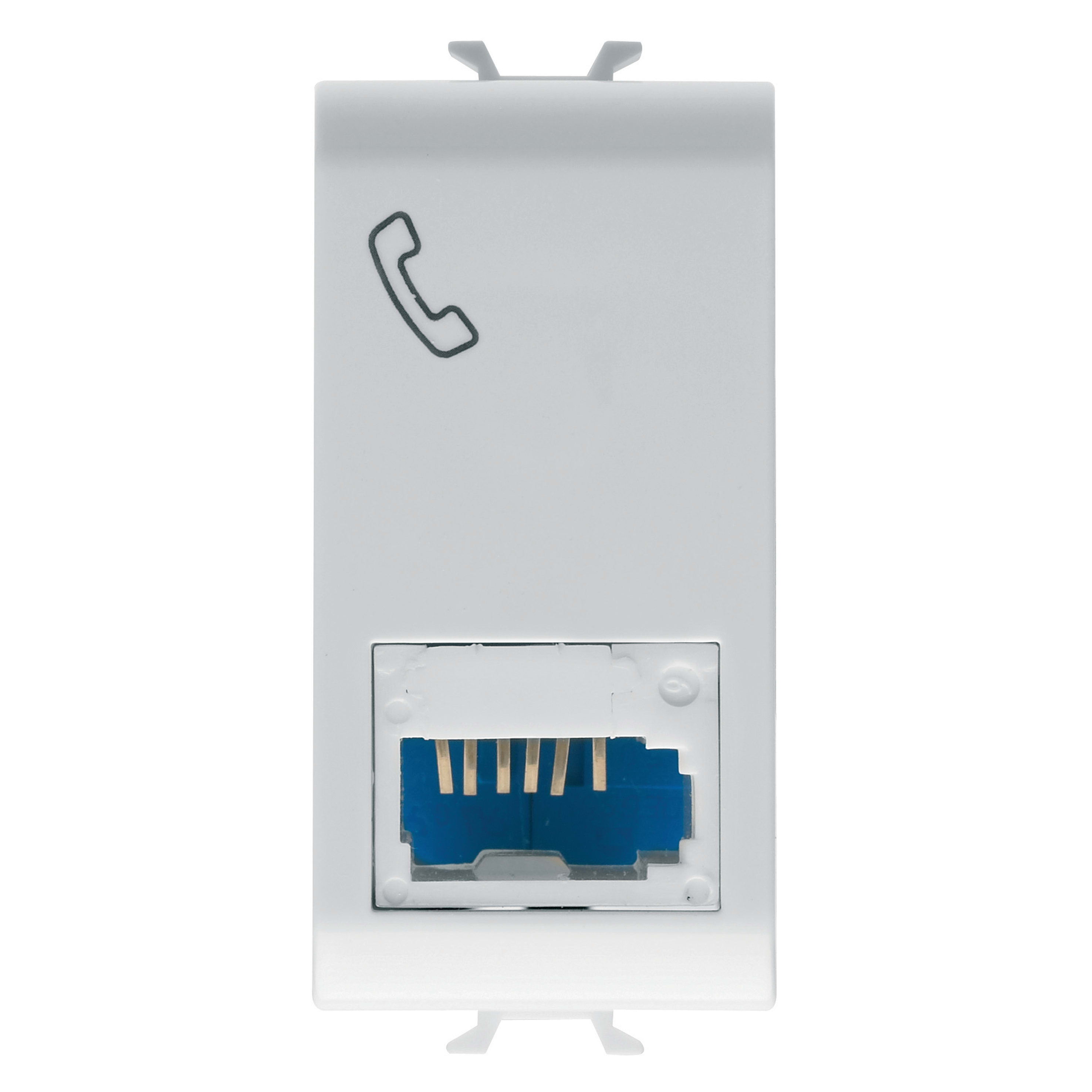 GEWISS - GEWGW15406 PRESA TELEFONICA STANDARD INGLESE - 6 CONTATTI - MORSETTI A VITE - 1 MODULO - BIANCO SATINATO - CHORUSMART