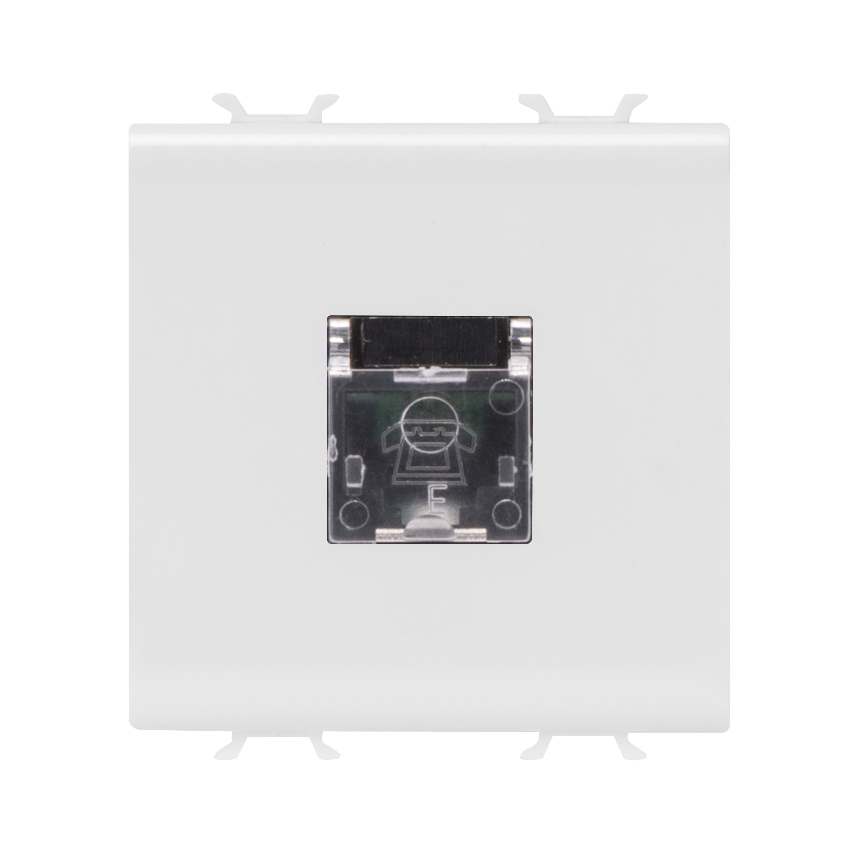 GEWISS - GEWGW15409 PRESA TELEFONICA STANDARD INTERNAZIONALE - RJ11 - MORSETTI A VITE - 2 MODULI - BIANCO SATINATO - CHORUSMART