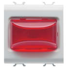 GEWISS - GEWGW15633 SPIA SPORGENTE - 12V ac/dc / 230V ac 50/60 Hz - ROSSO - 2 MODULI - BIANCO SATINATO - CHORUSMART