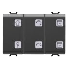 GEWISS - GEWGW12784A PULSANTIERA CON SIMBOLI INTERCAMBIABILI - CON ATTUATORE ON/OFF - KNX - 6+1 CANALI - 3 MODULI - NERO - CHORUSMART