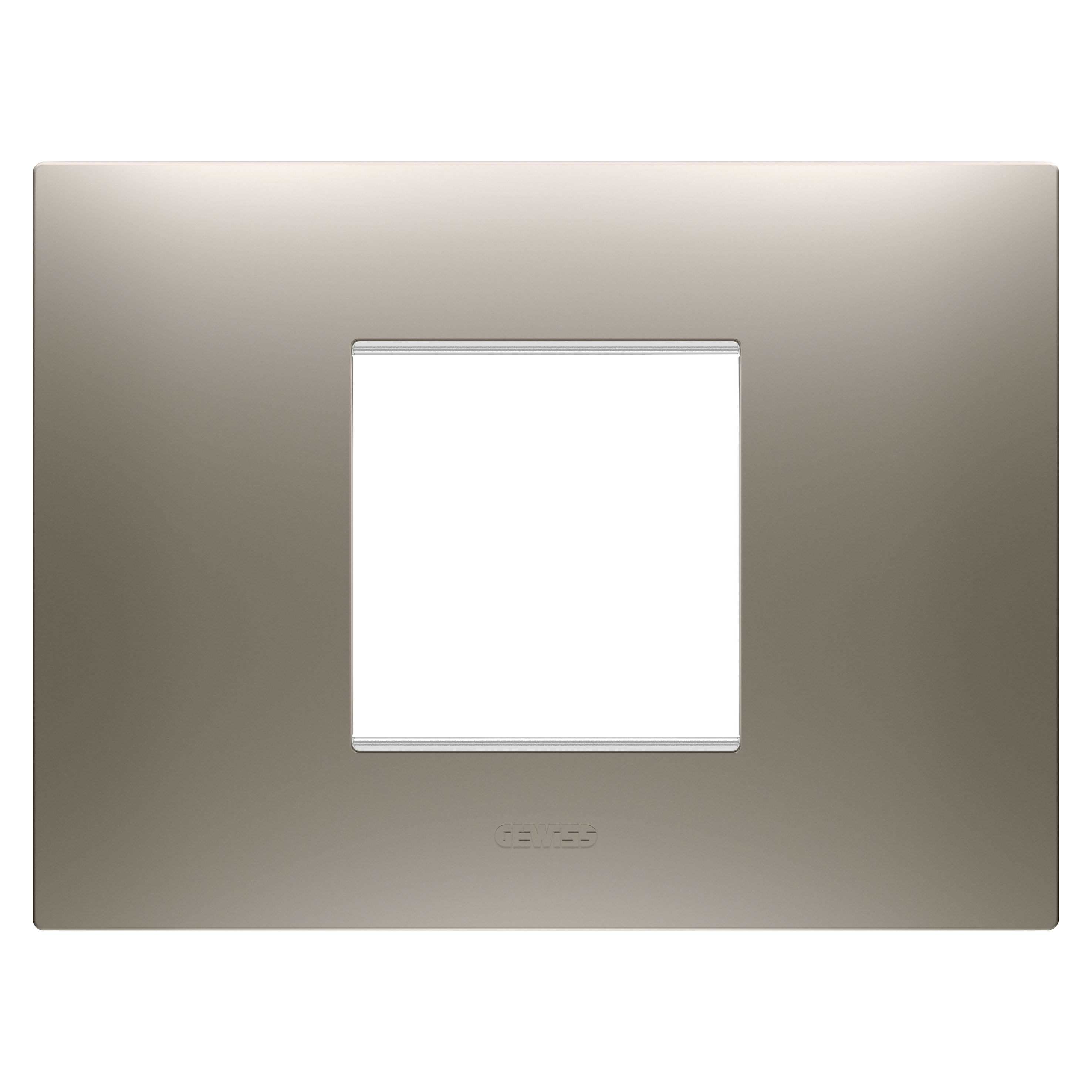 GEWISS - GEWGW16002ST PLACCA EGO - IN TECNOPOLIMERO VERNICIATO - 2 POSTI - ACCIAO - CHORUSMART