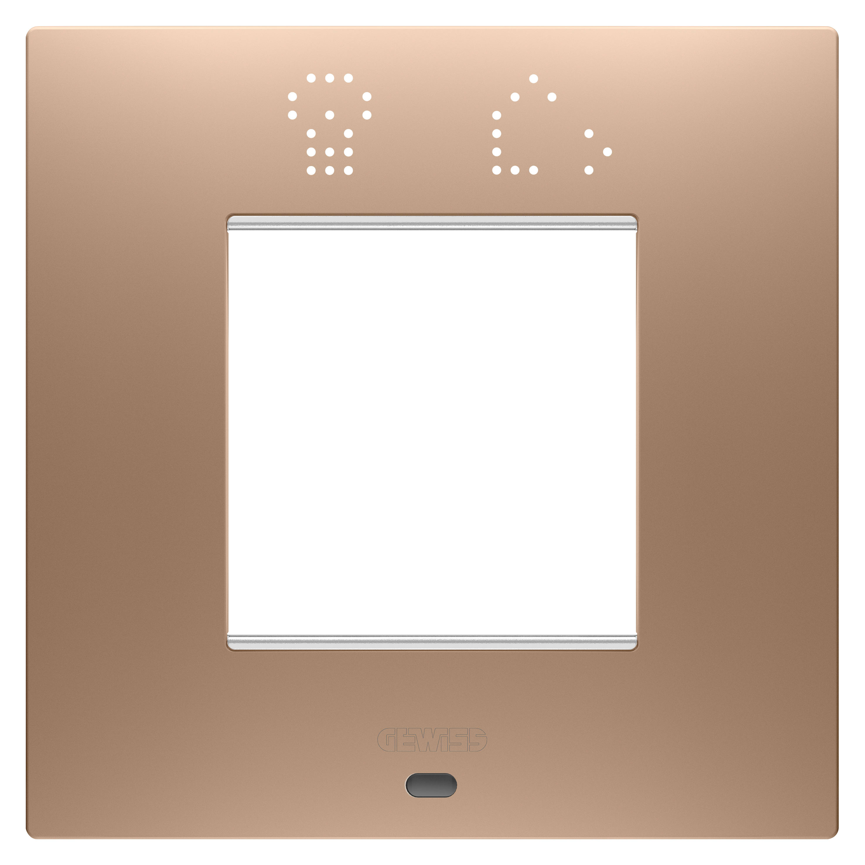 GEWISS - GEWGW16022SCS PLACCA EGO SMART INTERNATIONAL - IN TECNOPOLIMERO VERNICIATO - 2 POSTI - RAME CHIARO - CHORUSMART