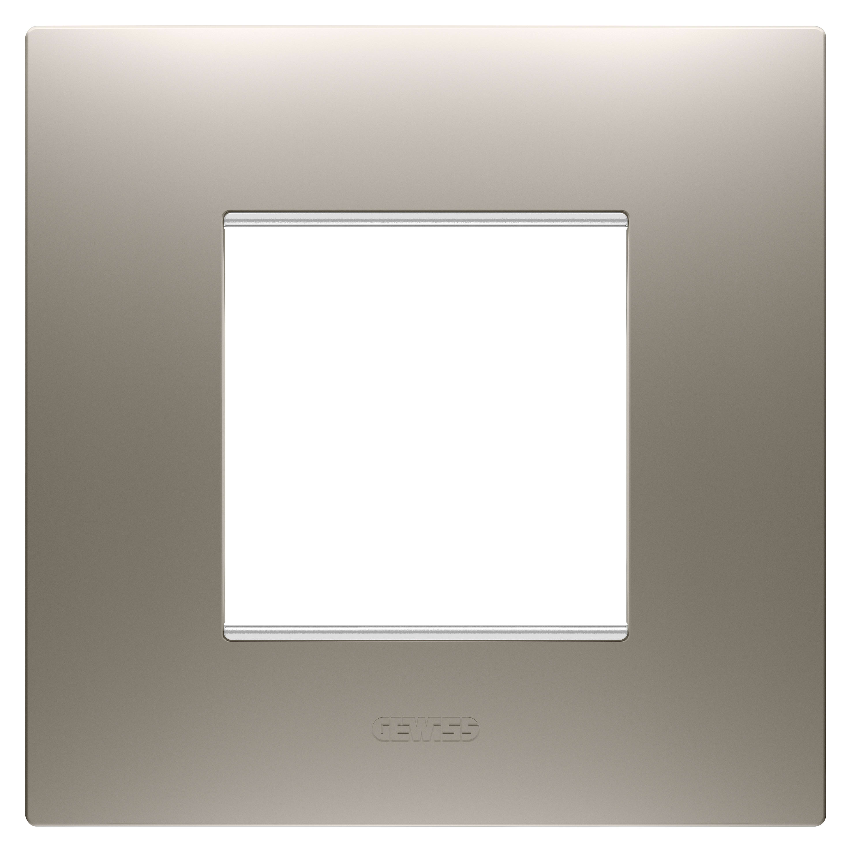 GEWISS - GEWGW16022ST PLACCA EGO INTERNATIONAL - IN TECNOPOLIMERO VERNICIATO - 2 POSTI - ACCIAIO - CHORUSMART