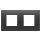 GEWISS - GEWGW16023DB PLACCA EGO INTERNATIONAL - IN TECNOPOLIMERO - 2+2 POSTI ORIZZONTALE - NERO SATINATO - CHORUSMART