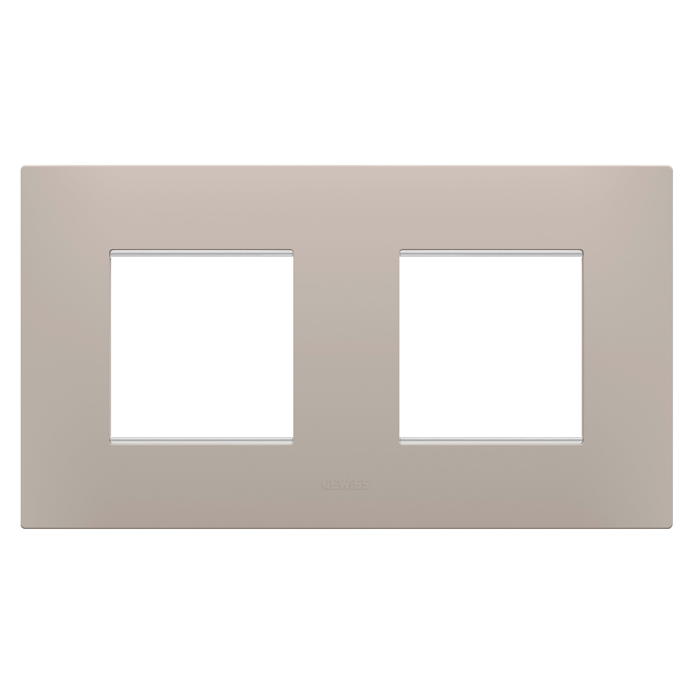 GEWISS - GEWGW16023DS PLACCA EGO INTERNATIONAL - IN TECNOPOLIMERO - 2+2 POSTI ORIZZONTALE - DARK SAND - CHORUSMART