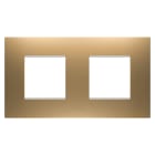 GEWISS - GEWGW16023SG PLACCA EGO INTERNATIONAL - IN TECNOPOLIMERO VERNICIATO - 2+2 POSTI ORIZZONTALE - ORO - CHORUSMART