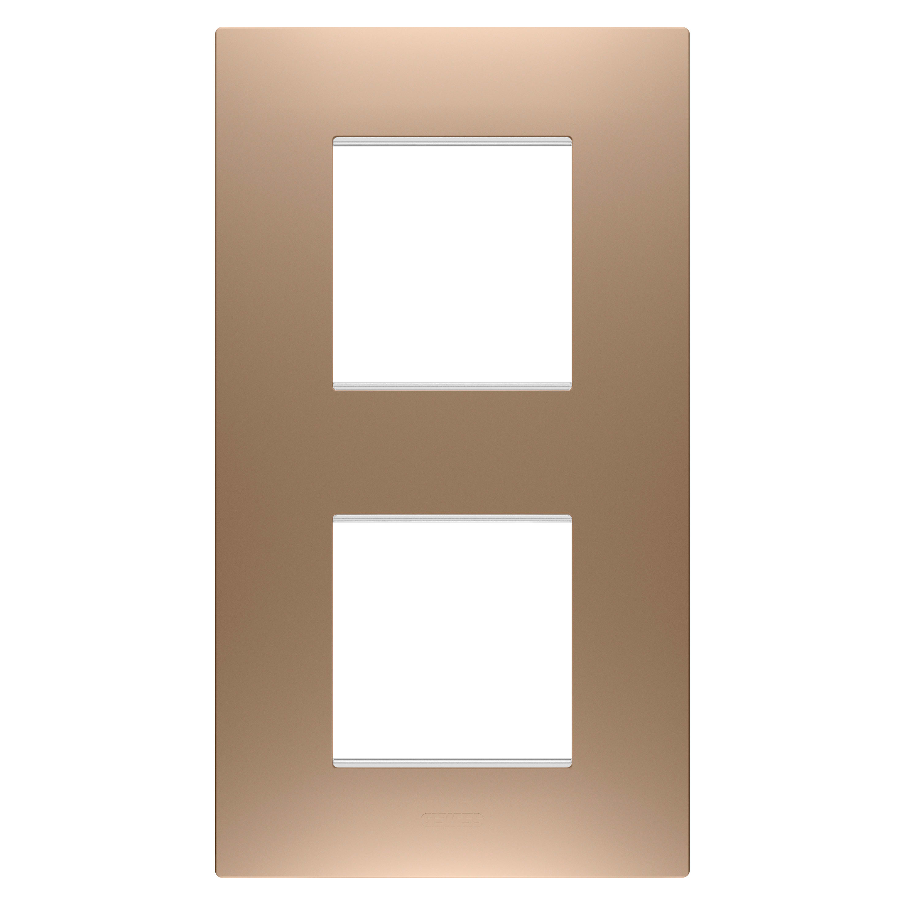 GEWISS - GEWGW16024CS PLACCA EGO INTERNATIONAL - IN TECNOPOLIMERO VERNICIATO - 2+2 POSTI VERTICALE - RAME CHIARO - CHORUSMART