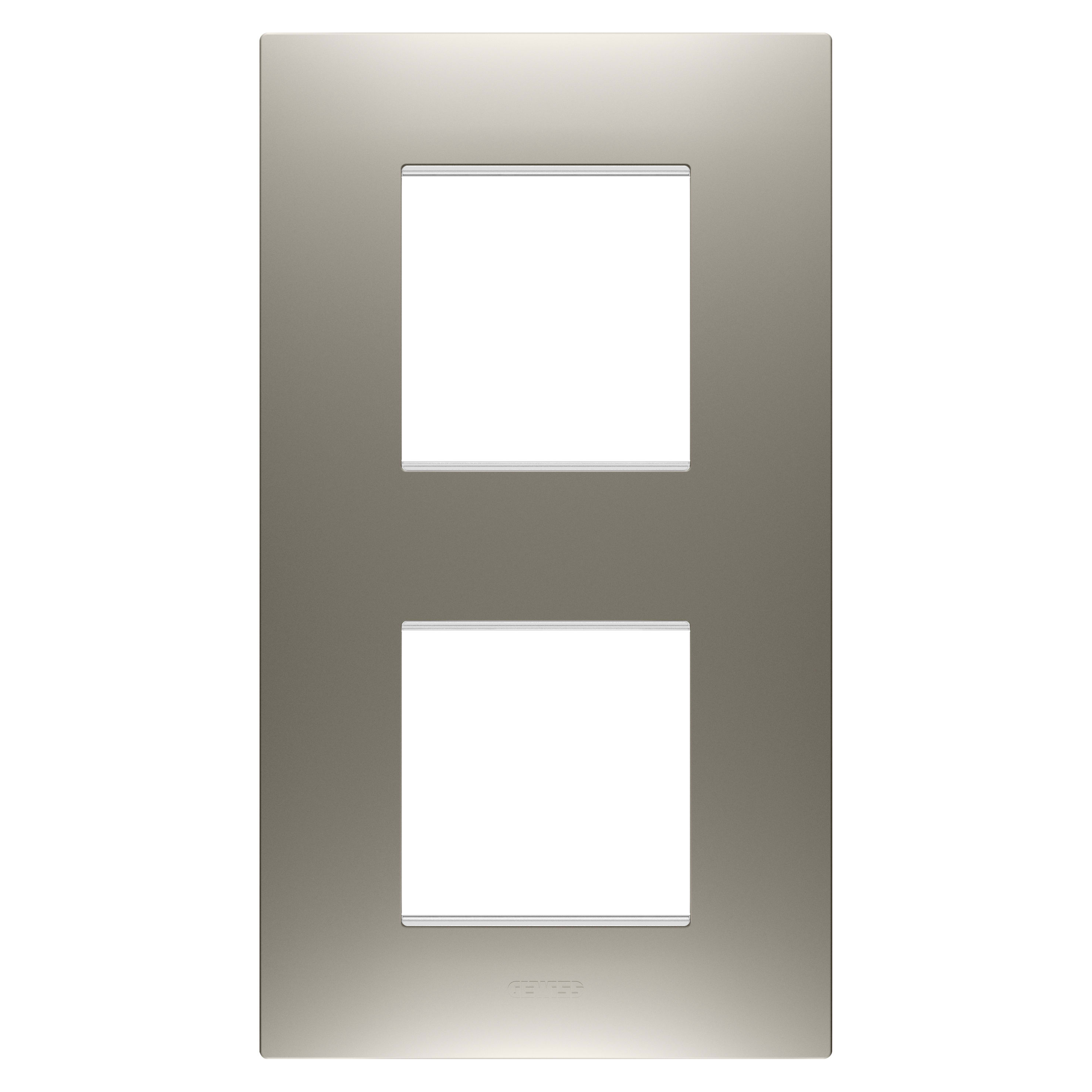 GEWISS - GEWGW16024ST PLACCA EGO INTERNATIONAL - IN TECNOPOLIMERO VERNICIATO - 2+2 POSTI VERTICALE - ACCIAIO - CHORUSMART