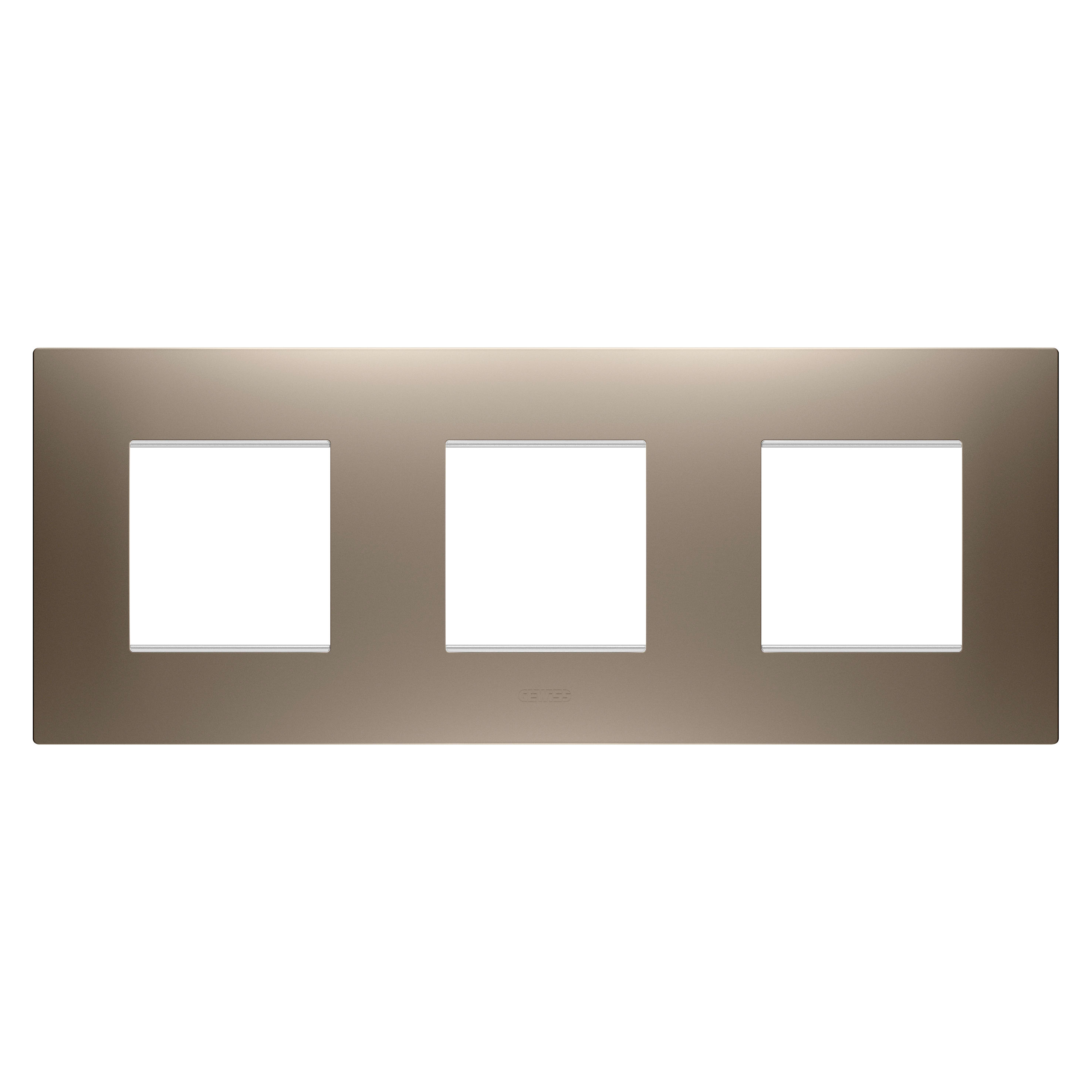 GEWISS - GEWGW16026BR PLACCA EGO INT.2+2+2M O BRONZO CHIARO