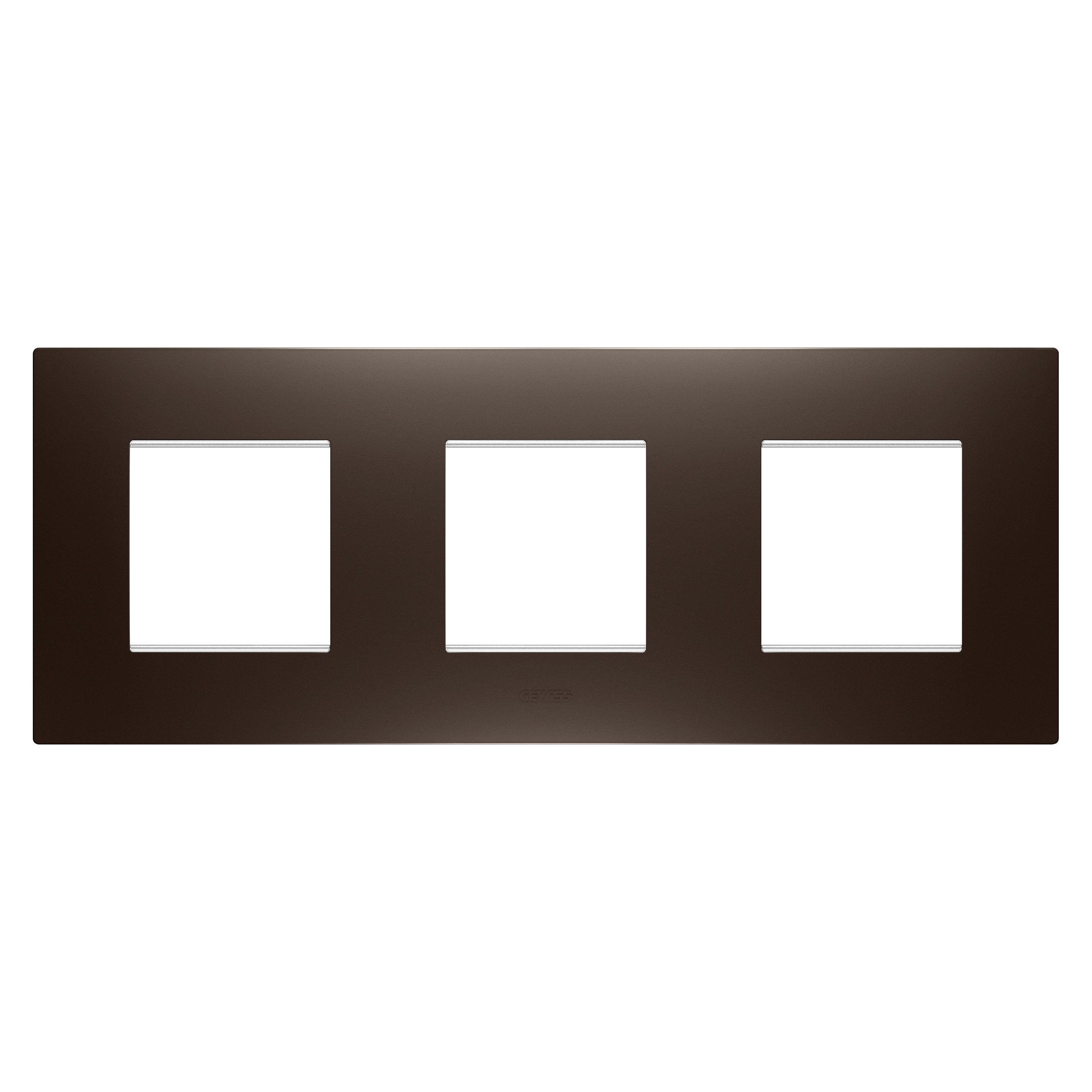 GEWISS - GEWGW16026BS PLACCA EGO INTERNATIONAL - IN TECNOPOLIMERO VERNICIATO - 2+2+2 POSTI ORIZZONTALE - BROWN SHADE - CHORUSMART