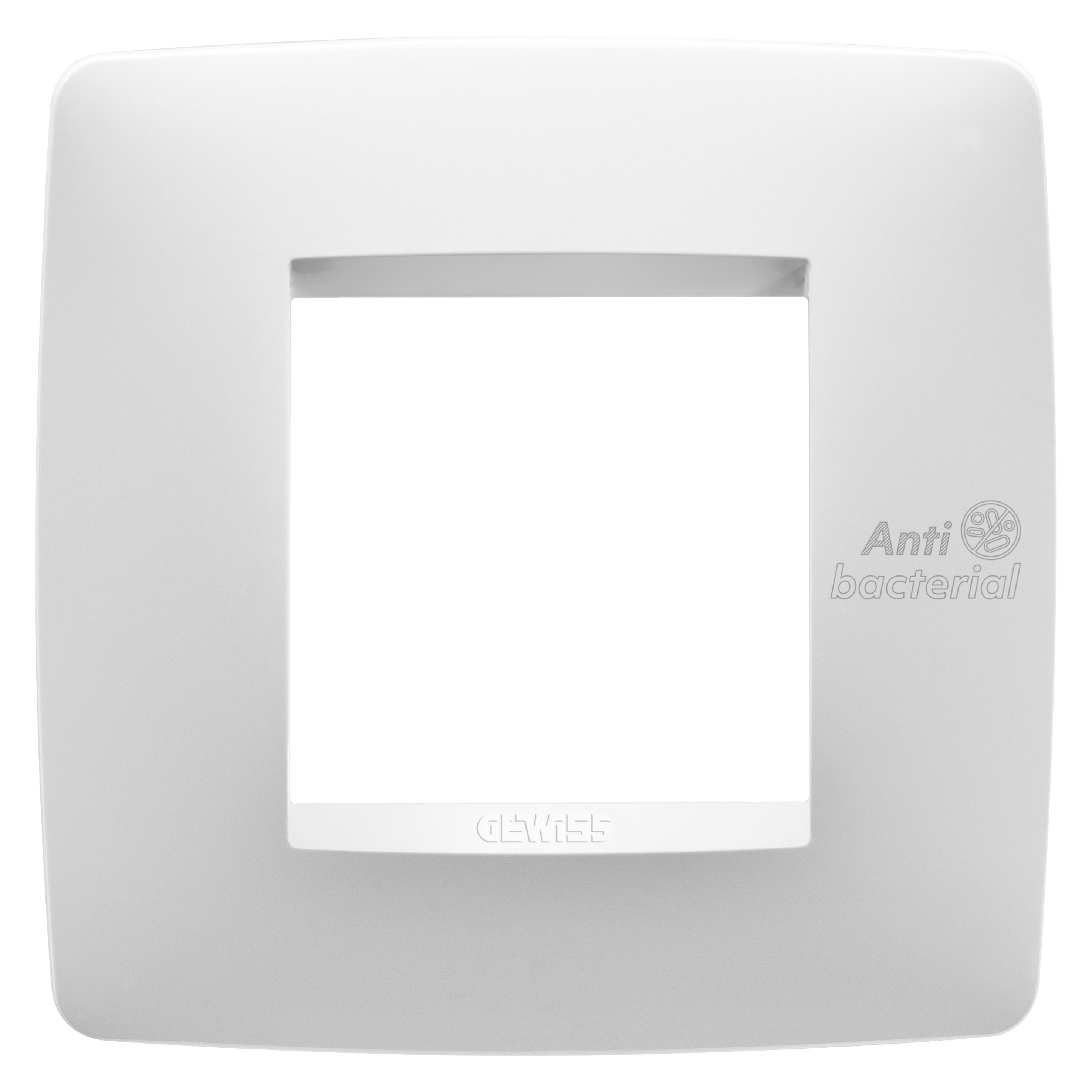 GEWISS - GEWGW16122AB PLACCA ONE INTERNATIONAL - IN TECNOPOLIMERO - 2 POSTI - BIANCO - ANTIBATTERICO - CHORUSMART
