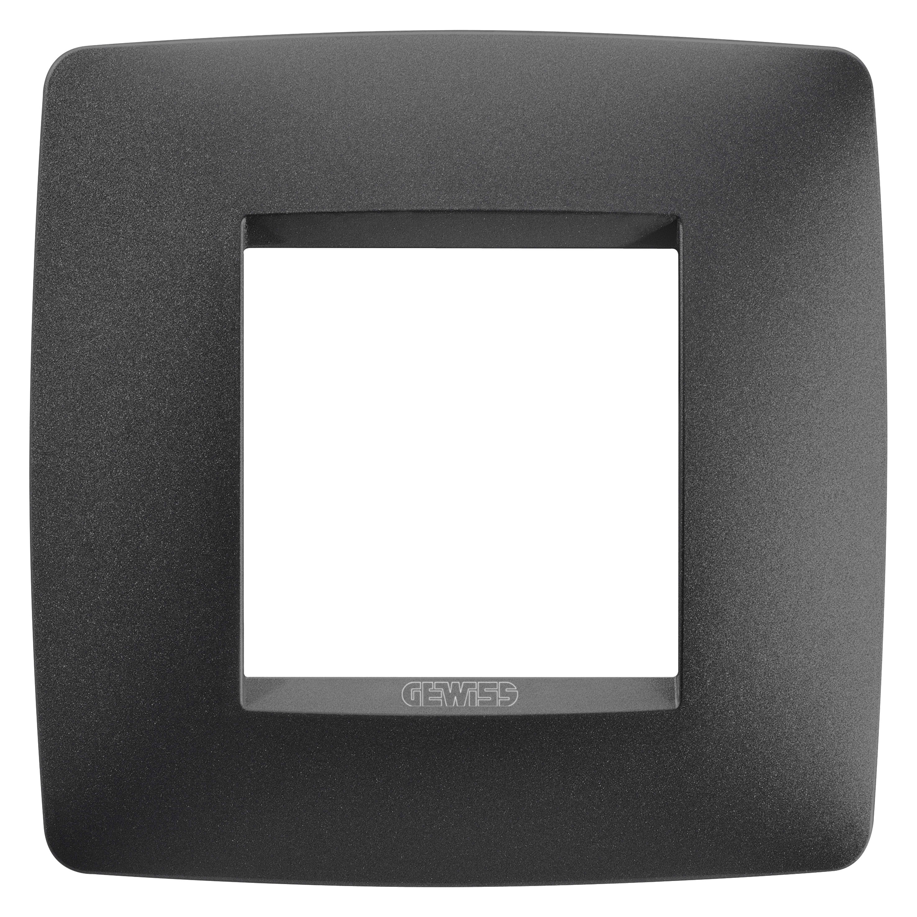 GEWISS - GEWGW16122VN PLACCA ONE INTERNATIONAL - IN TECNOPOLIMERO VERNICIATO - 2 POSTI - NERO SATINATO - CHORUSMART